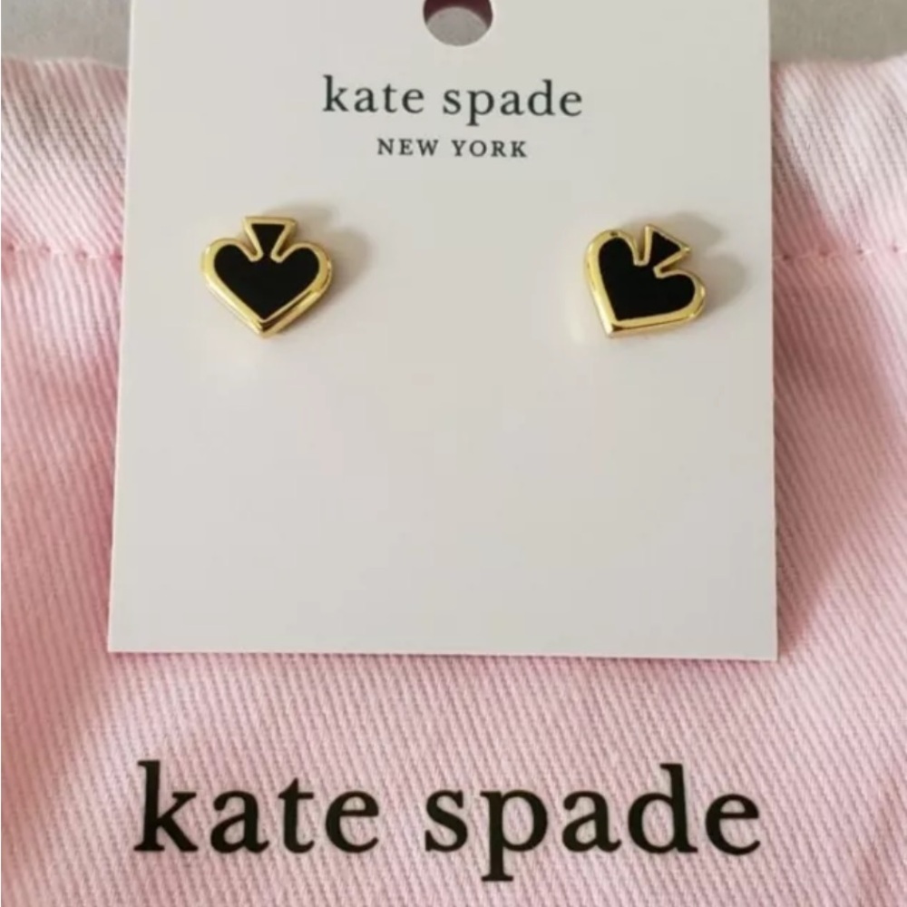 Kate Spade Earrings • Everyday Black Spade • - Picture 1 of 5